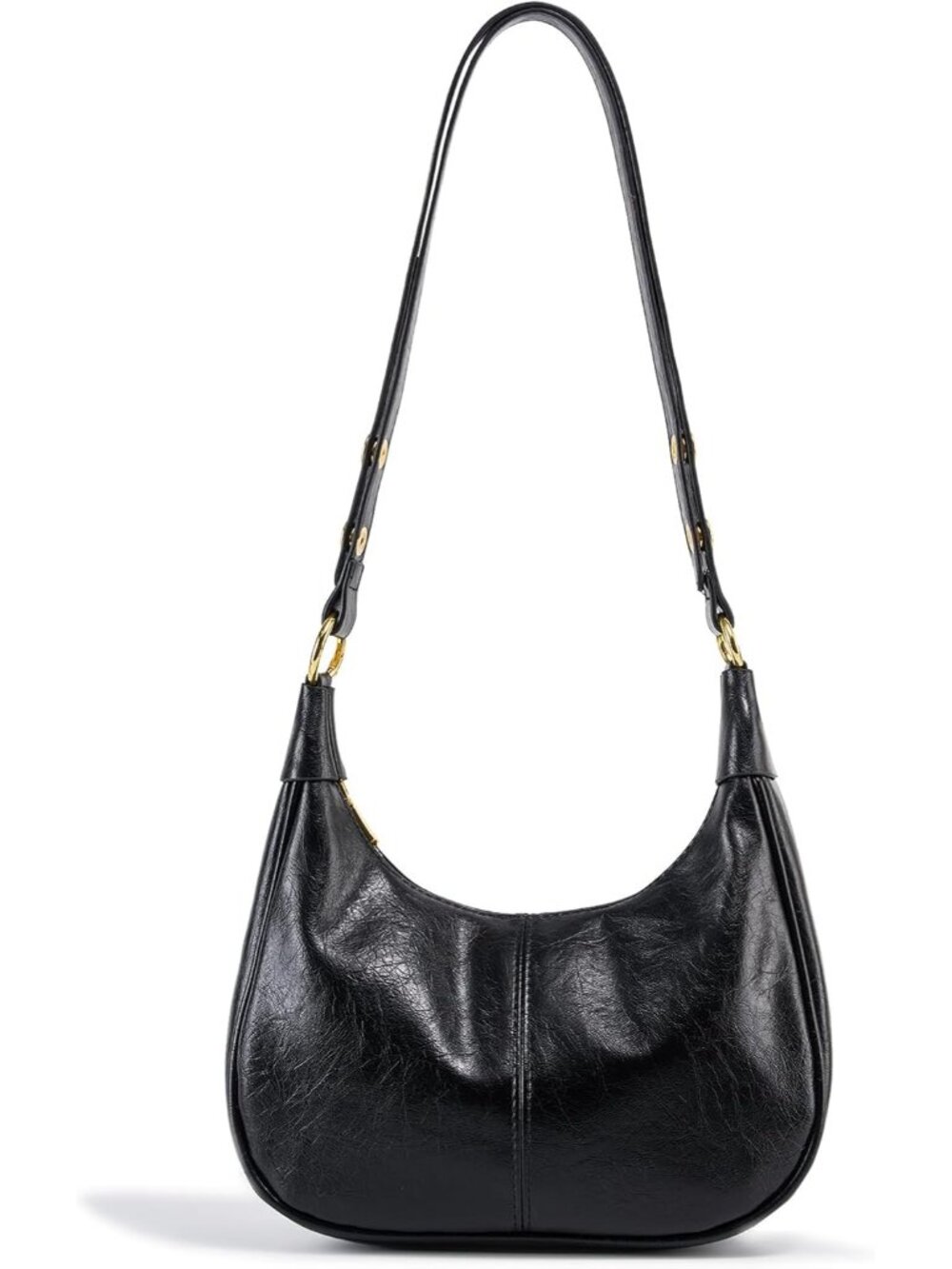 Soft Shoulder Bag for Women, Retro Crescent Shape Handbag Small Crossbody Hobo P